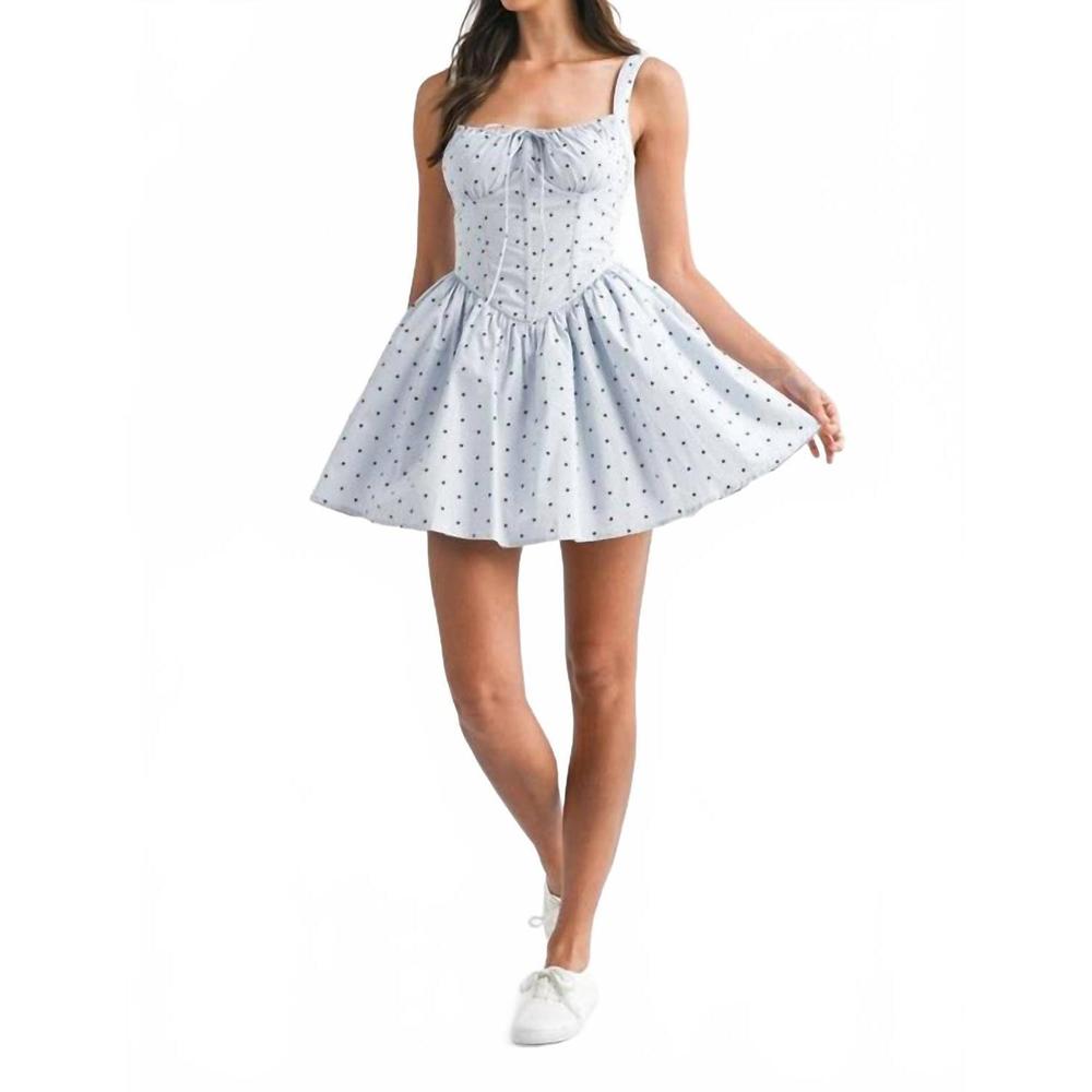 NEW MABLE lemmy polka dot mini dress in periwinkle - Picture 7 of 7